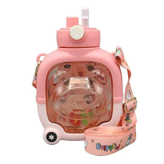 Cute Sipper Water Bottle with Straw and Strap